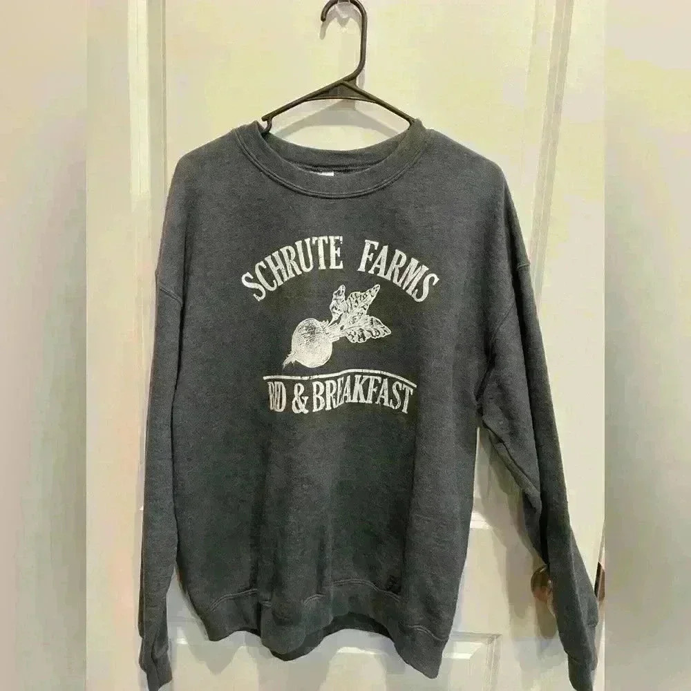 Schrute Farms Bed and Breakfast SWEATSHIRT - LG - Gray The Office Pullover